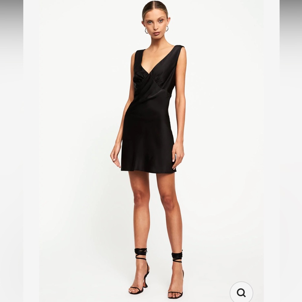 Lioness Harlow Black Satin Mini